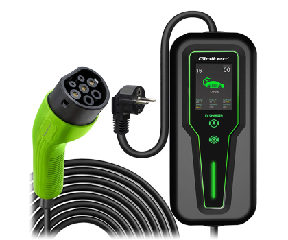 Ładowarka mobilna do EV i PHEV Qoltec Mobilna ładowarka EV z regulacją 2w1 Typ2 (3.5kW, 230V, 5m)